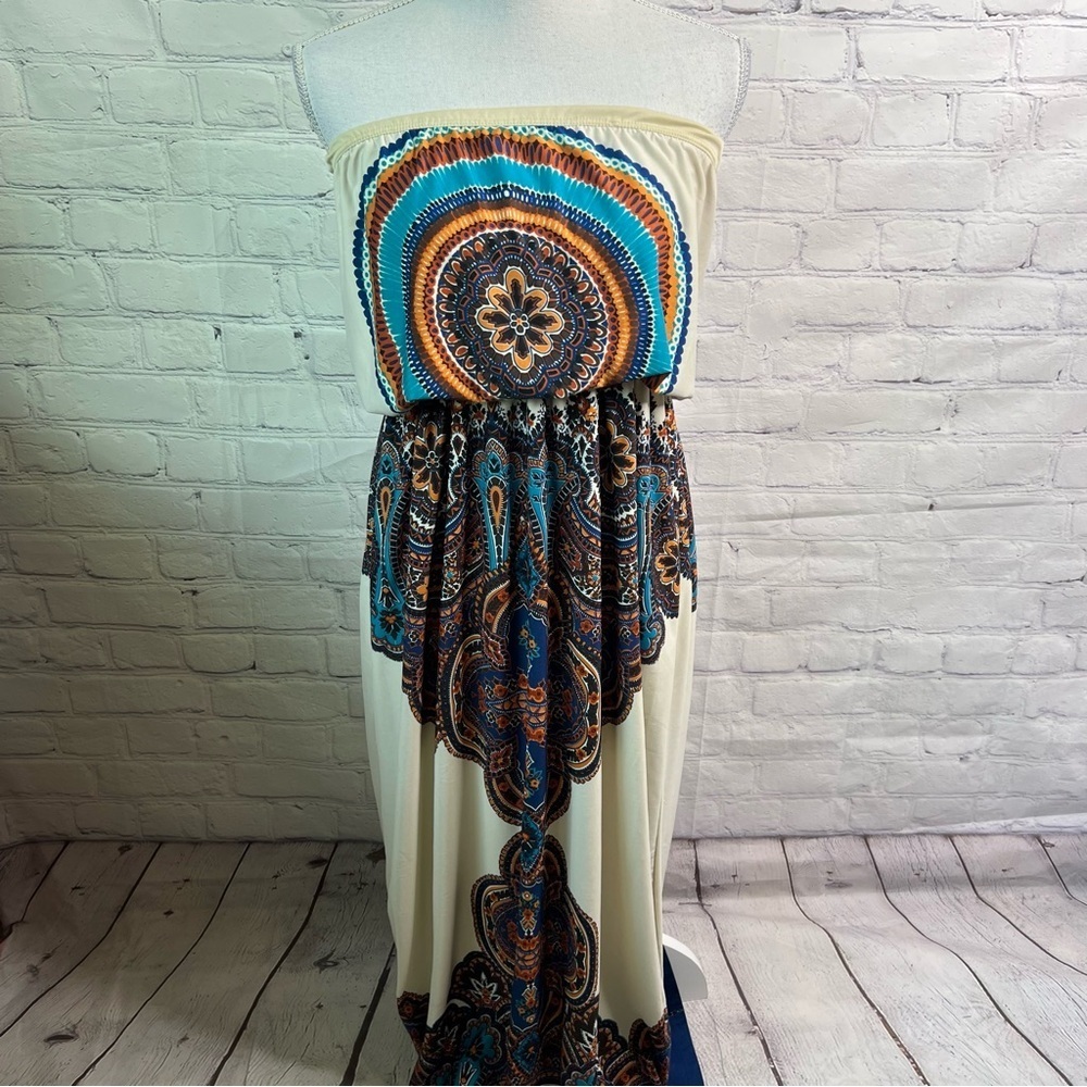 Charlotte Russe Strapless Halter Maxi Dress Medium